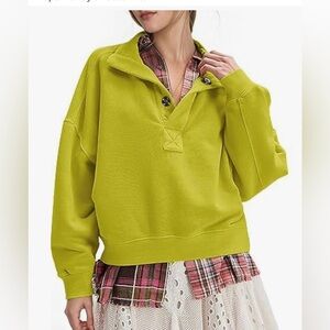 Half snap Henley pullover sweatshirt medium